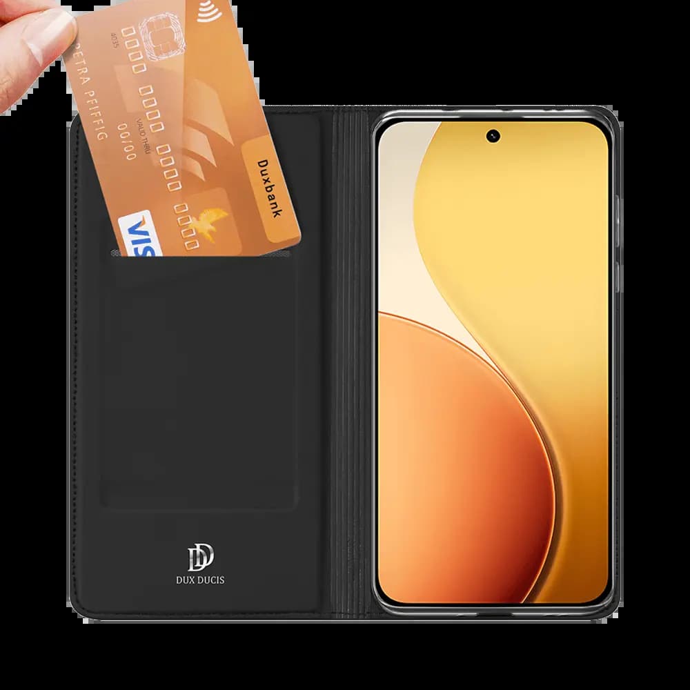 Housse folio OPPO Reno14 5G porte-carte – Dux Ducis Skin Pro Noir - Vue 4