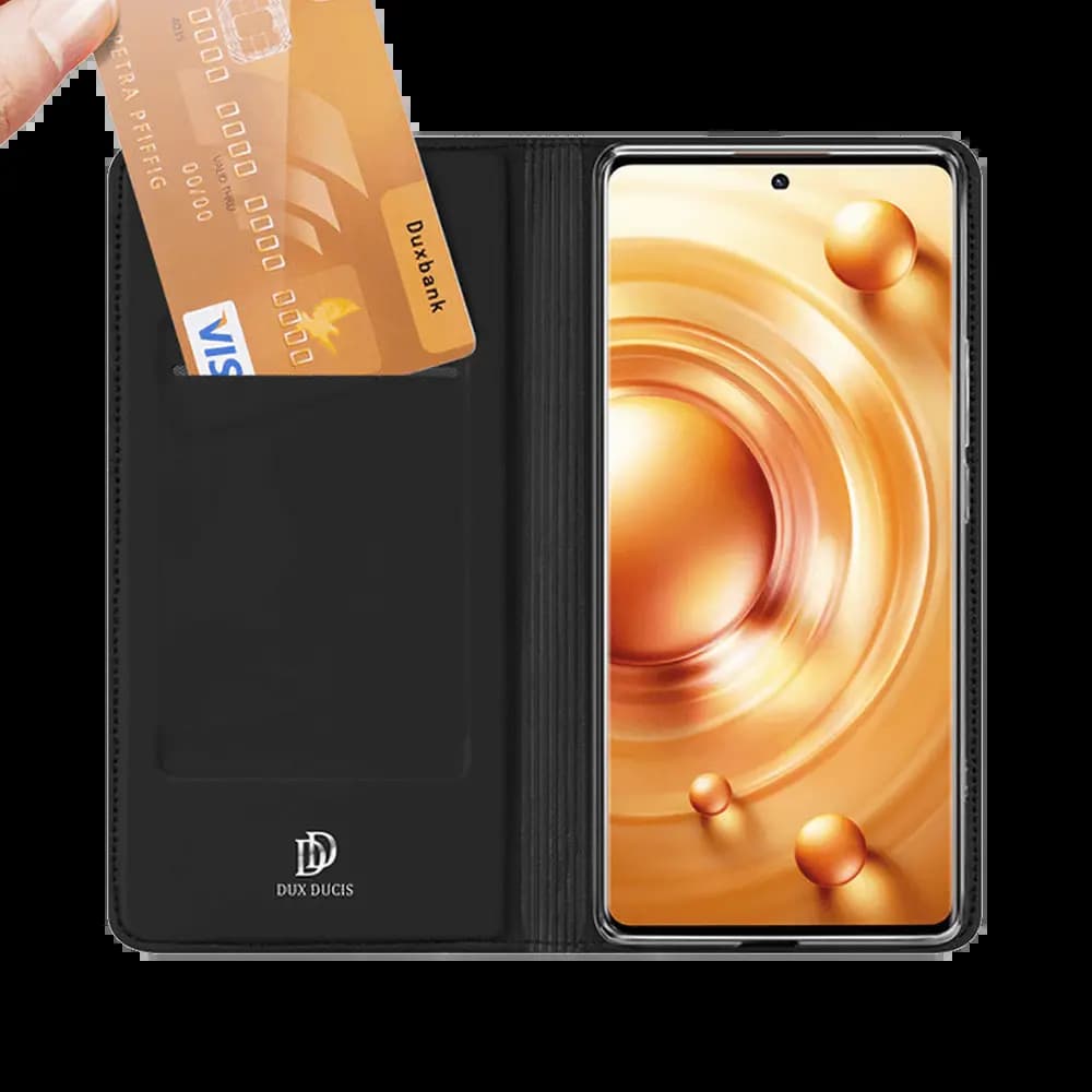 Housse folio Vivo X80 Pro porte-carte – Dux Ducis Skin Pro Noir - Vue 2