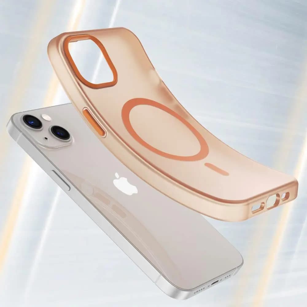 Coque MagSafe bi-matière – iPhone 13  – PROTECT MF-006 Orange - Vue 4