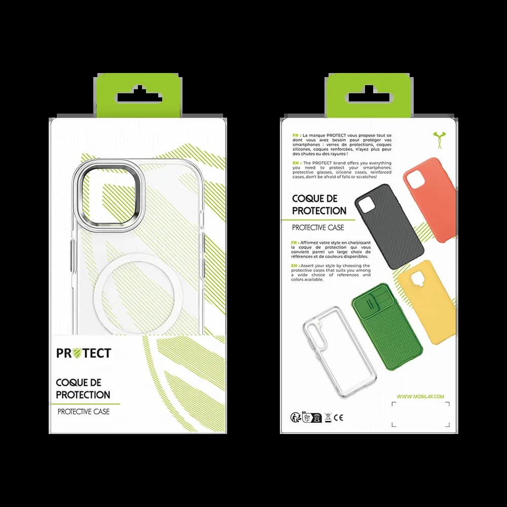 Coque MagSafe antichoc iPhone 15 Pro Max – PROTECT MS01 Blanc - Vue 12