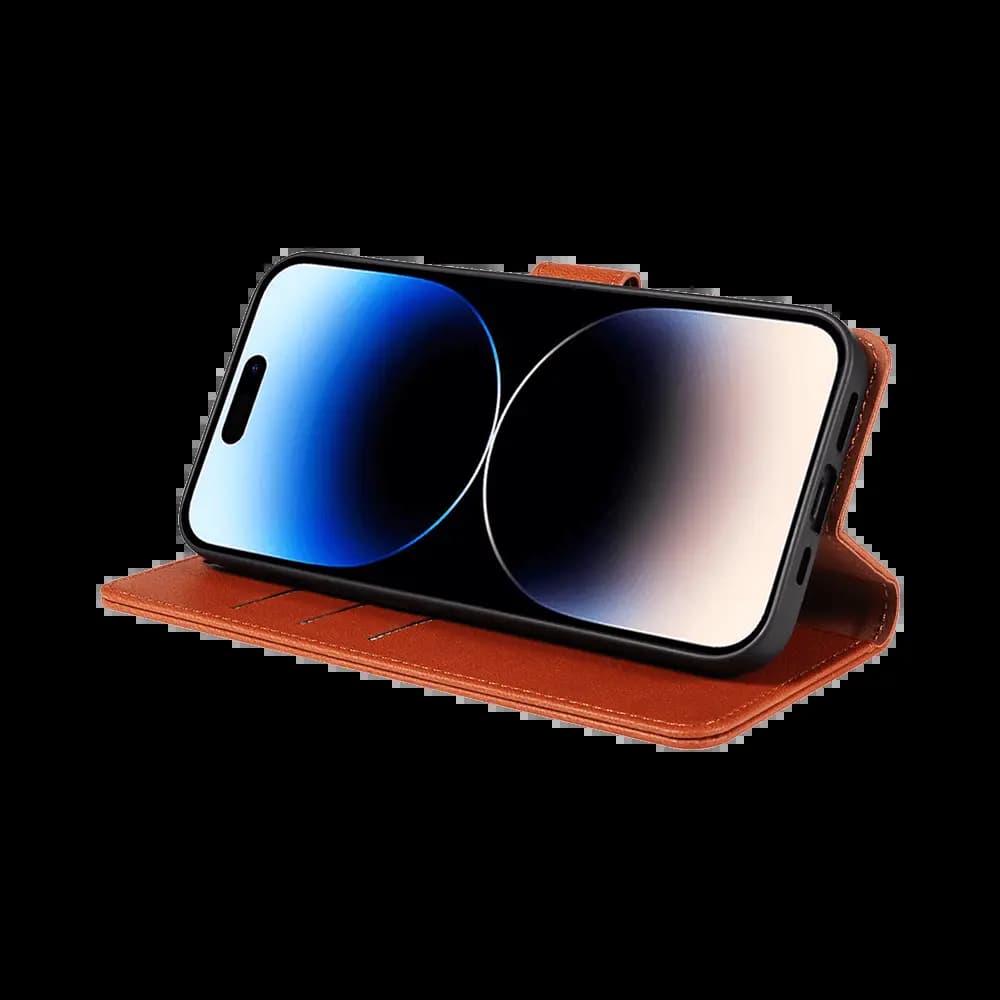 Housse folio anti-RFID iPhone 14 Pro – PROTECT IP011 Marron - Vue 13