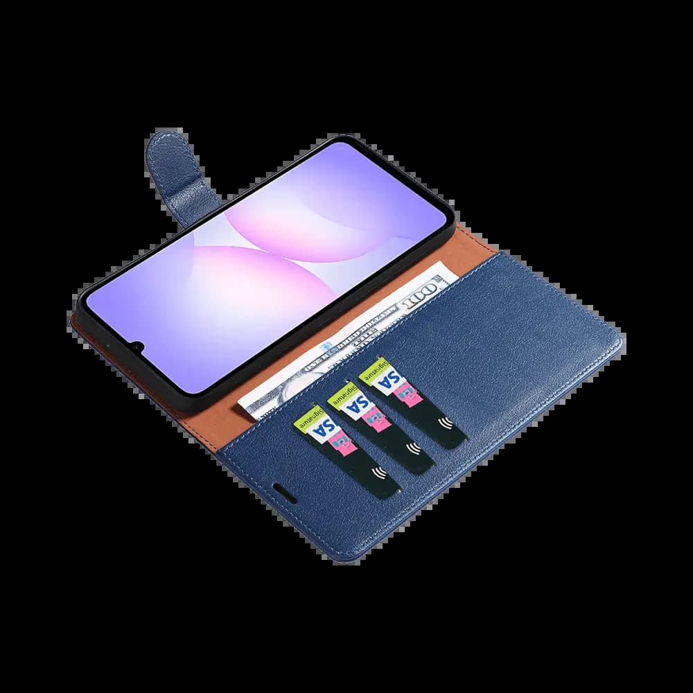 Housse folio anti-RFID Samsung Galaxy A07 4G – PROTECT IP011 Bleu Marine - Vue 9