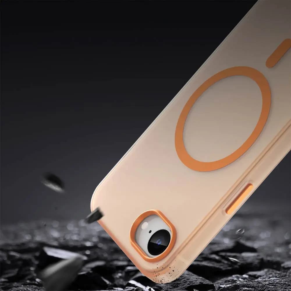 Coque MagSafe iPhone 16e / iPhone 17e bi-matière – PROTECT MF-006 Orange - Vue 24