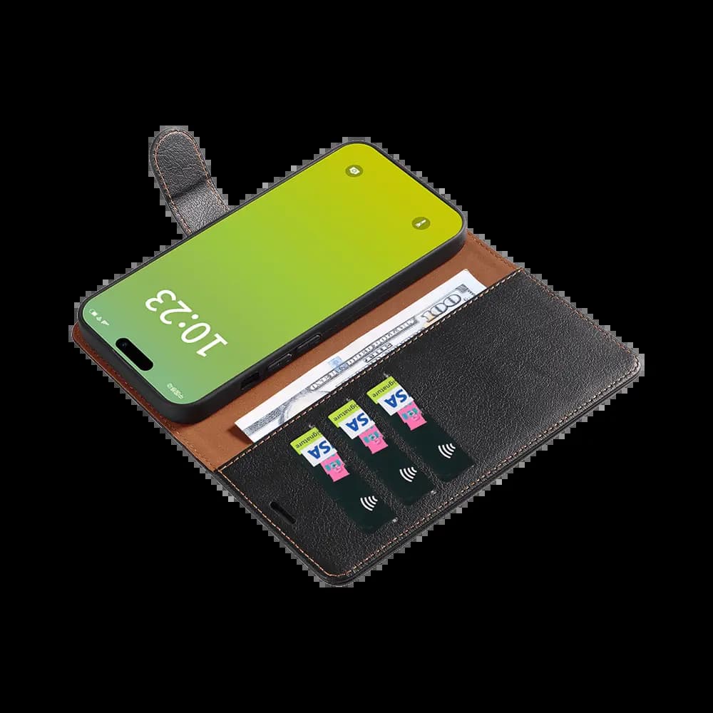 Housse folio anti-RFID iPhone 15 Plus – PROTECT IP011 Noir - Vue 7