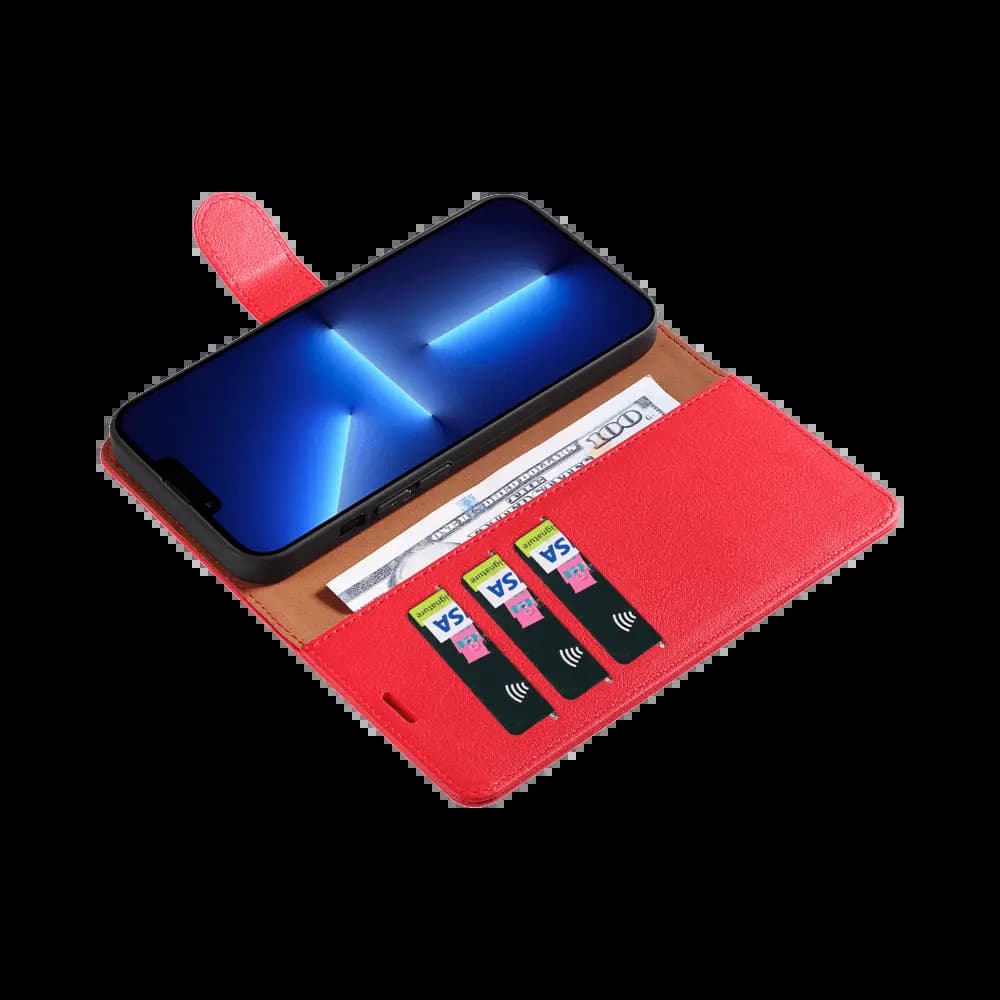 Housse folio anti-RFID iPhone 13 Pro Max – PROTECT IP011 Rouge - Vue 7