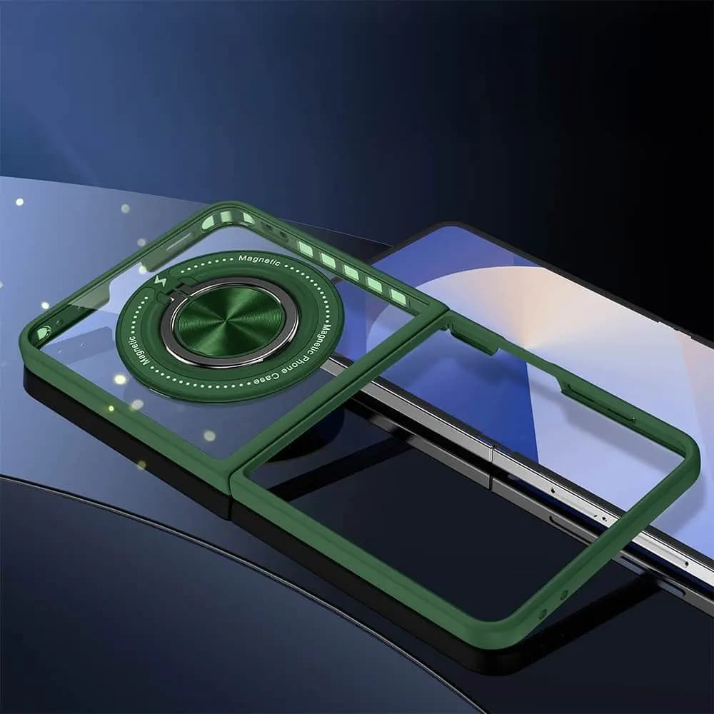 Coque de Protection Magnétique avec Bague 360° Z-FL3 Samsung Galaxy Z Flip 7 5G F766  Vert - Vue 4