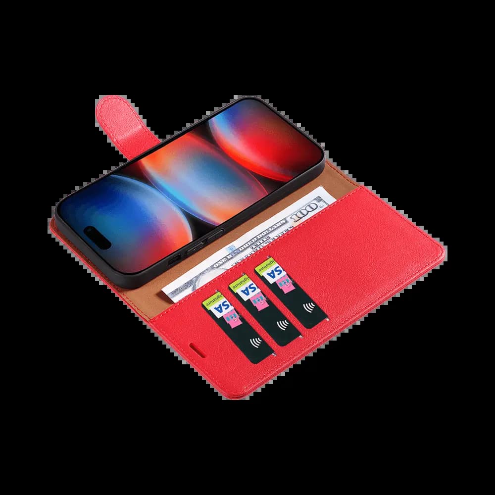 Housse folio anti-RFID iPhone 17 Pro – PROTECT IP011 Rouge - Vue 9