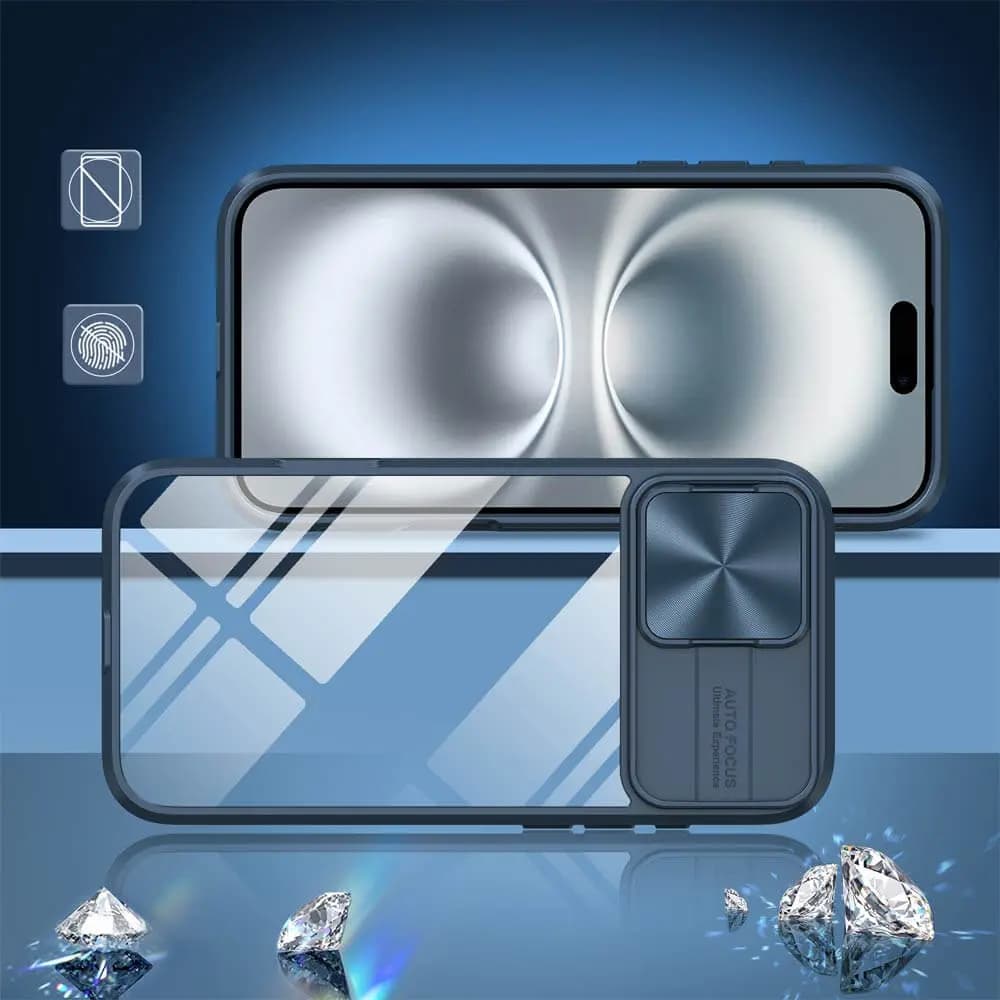 Coque avec cache caméra – iPhone 16 Plus – PROTECT IE027 Bleu Marine   - Vue 3