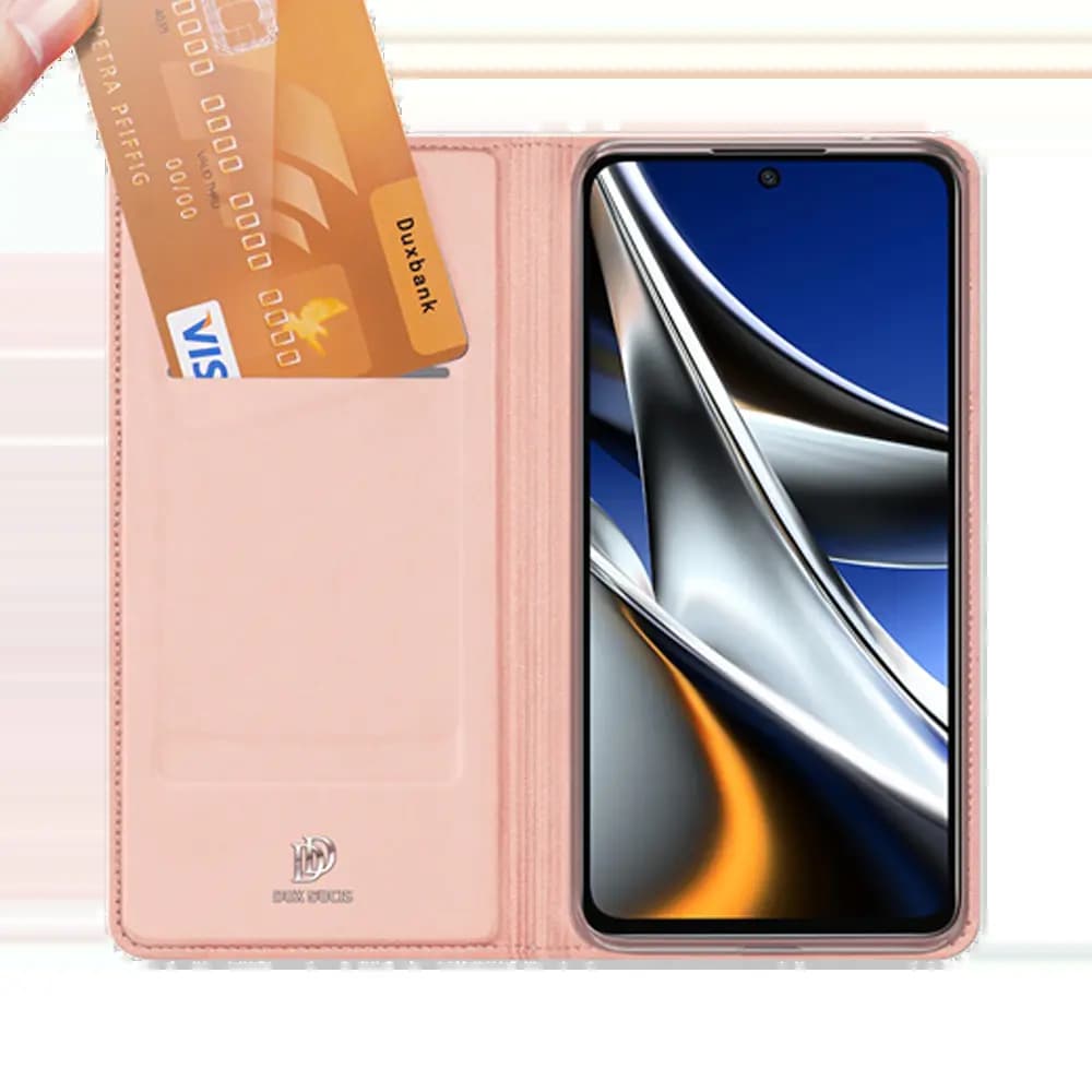 Housse folio Xiaomi Poco X4 Pro 5G porte-carte – Dux Ducis Skin Pro Noir - Vue 3