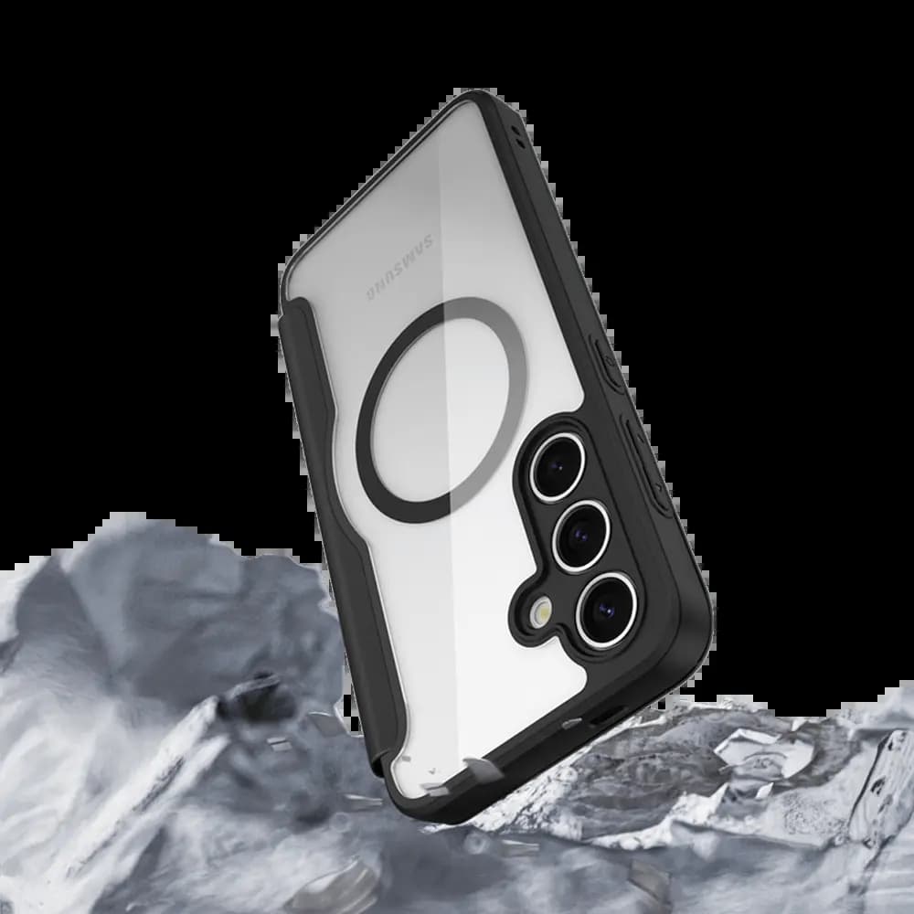 Housse folio MagSafe Samsung Galaxy S24+ 5G – Dux Ducis Skin X Pro Bleu - Vue 24