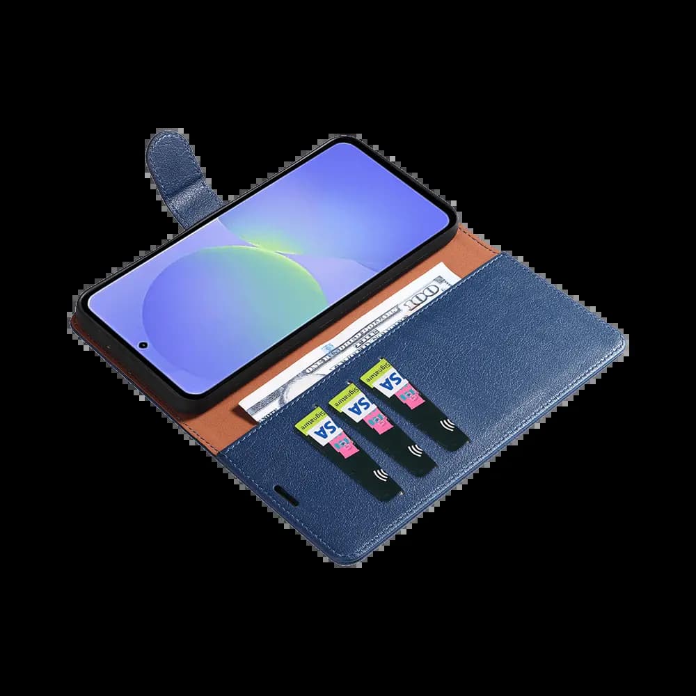 Housse folio anti-RFID Samsung Galaxy A37 5G – PROTECT IP011 Bleu Marine - Vue 13