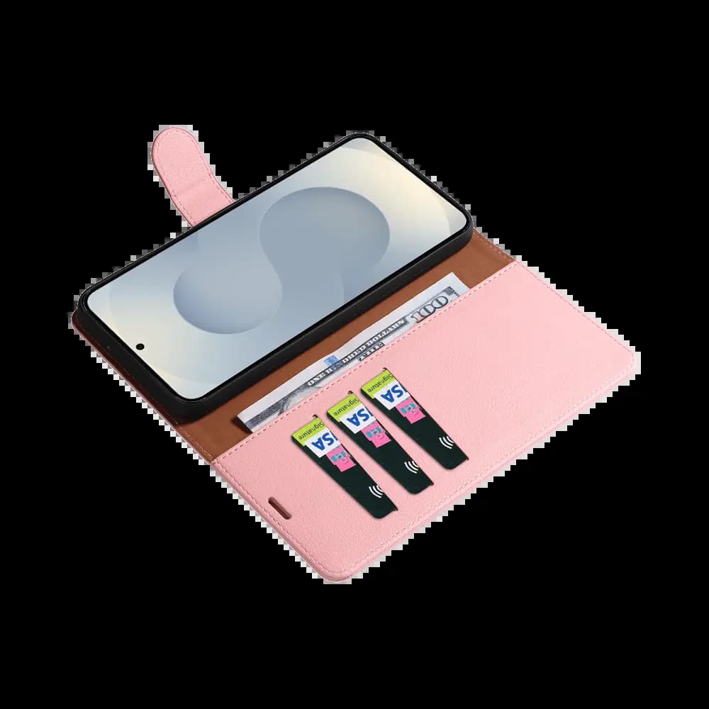 Housse folio anti-RFID Samsung Galaxy S25 – PROTECT IP011 Rose - Vue 9