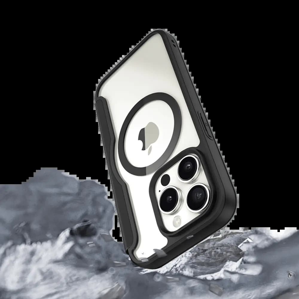 Housse folio MagSafe iPhone 15 Pro – Dux Ducis Skin X Pro Bleu - Vue 24