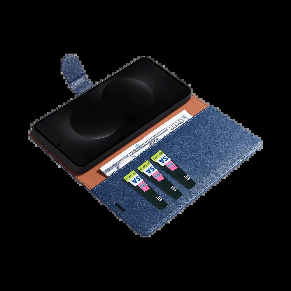 Housse folio anti-RFID Samsung Galaxy S26 Ultra – PROTECT IP011 Bleu Marine - Vue 9