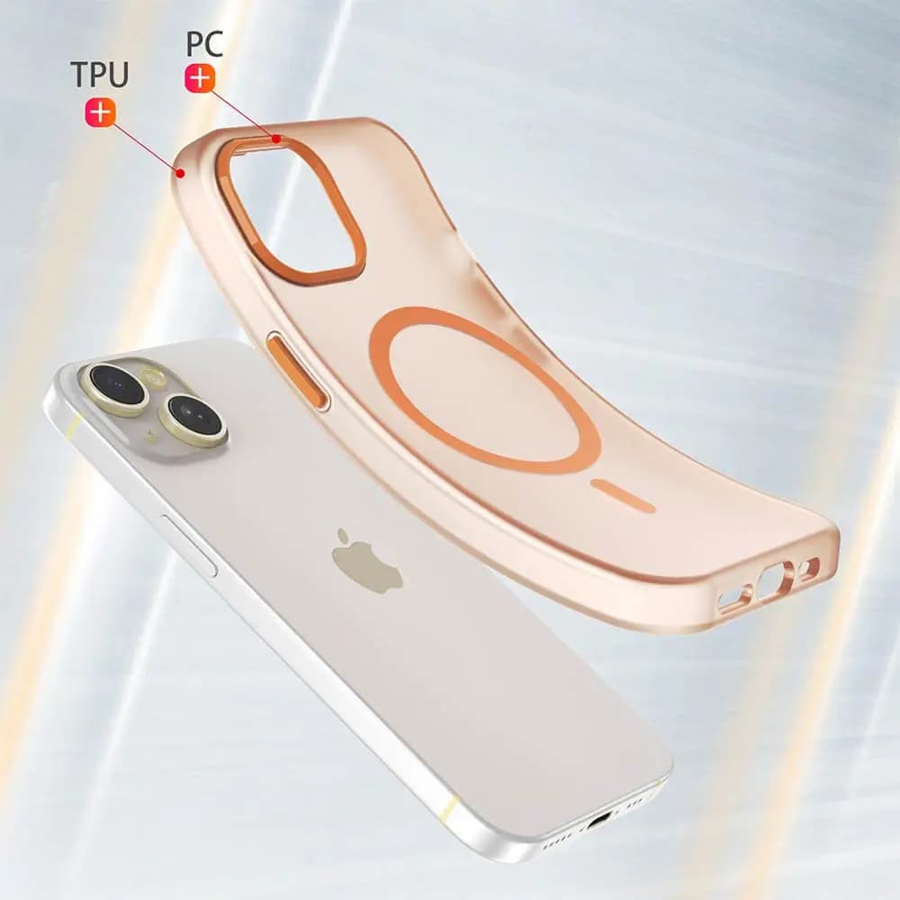 Coque MagSafe bi-matière –  iPhone 15 Plus – PROTECT MF-006 Orange - Vue 4