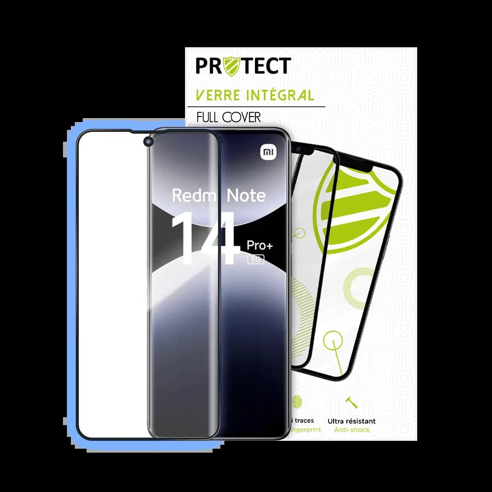 Verre trempé intégral 5D 9H – protection écran Xiaomi Redmi Note 14 Pro+ 5G – PROTECT Noir - Vue 24
