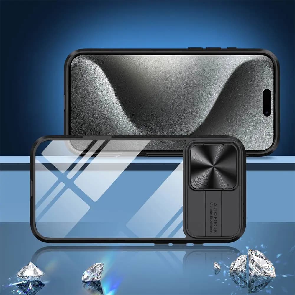 Coque avec cache caméra – iPhone 15 Pro – PROTECT IE027 Noir - Vue 4