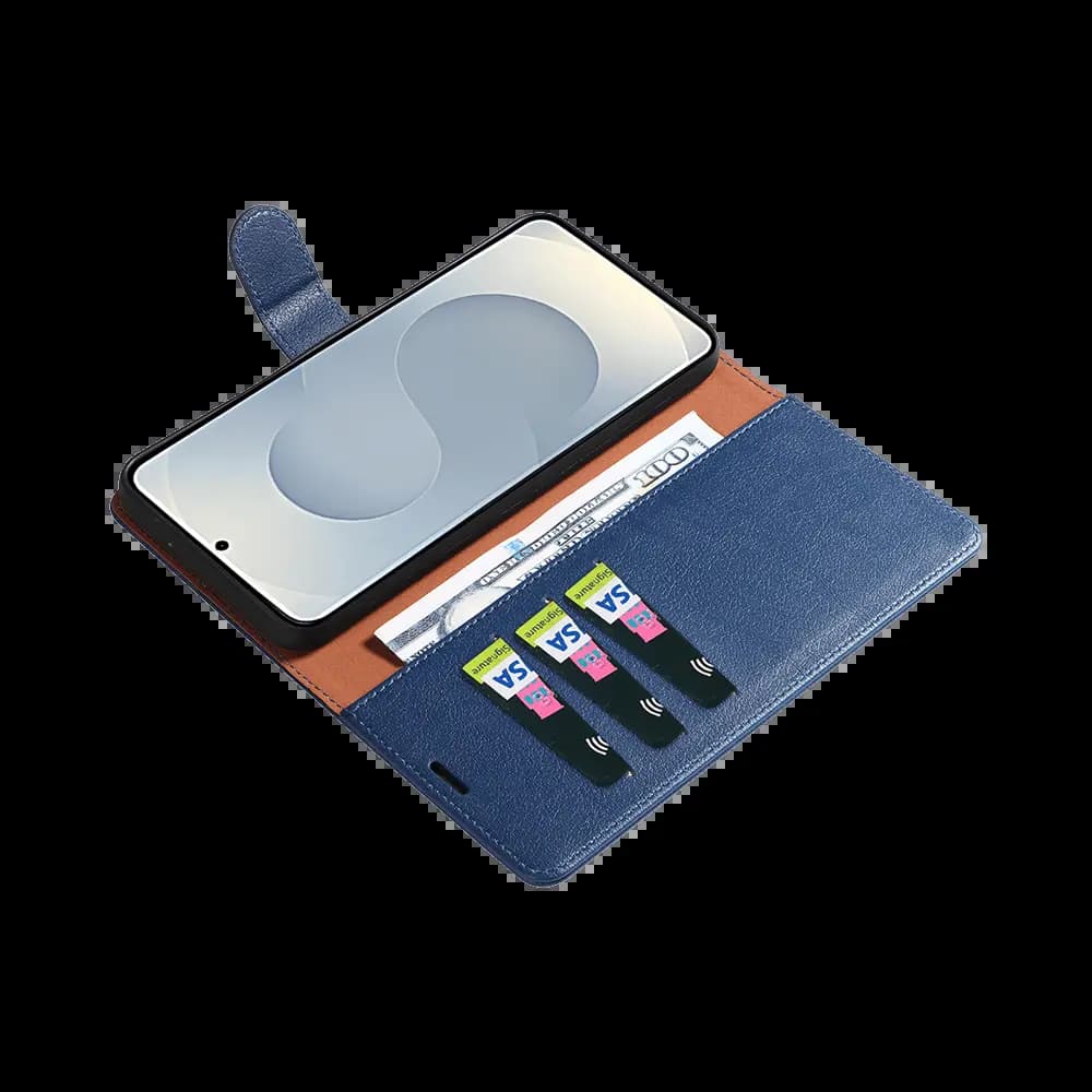 Housse folio anti-RFID Samsung Galaxy S25 Edge – PROTECT IP011 Bleu Marine - Vue 9