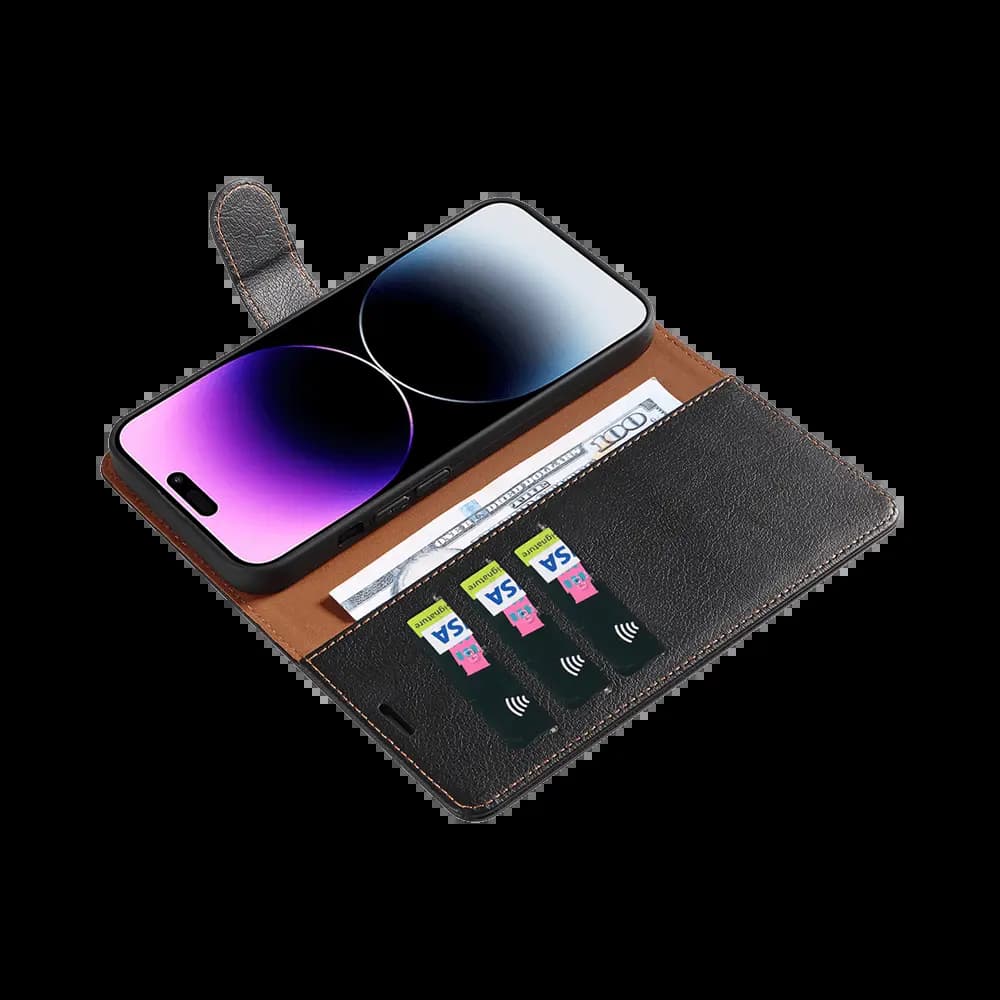 Housse folio anti-RFID iPhone 14 Pro Max – PROTECT IP011 Noir - Vue 7