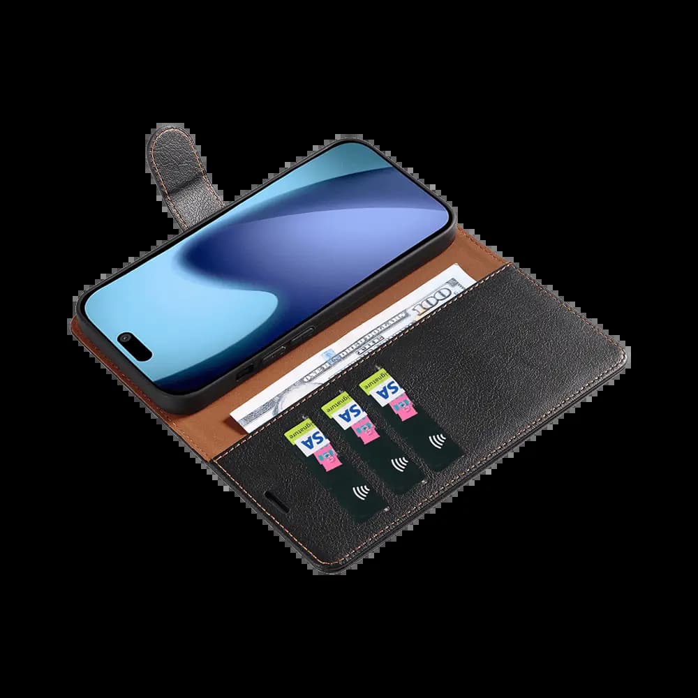 Housse folio anti-RFID iPhone Air – PROTECT IP011 Noir - Vue 9