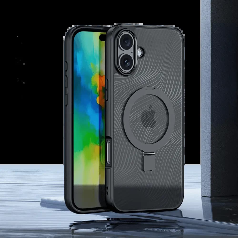 Coque MagSafe avec support – iPhone 16 Plus – Dux Ducis Aimo Mag Noir - Vue 7