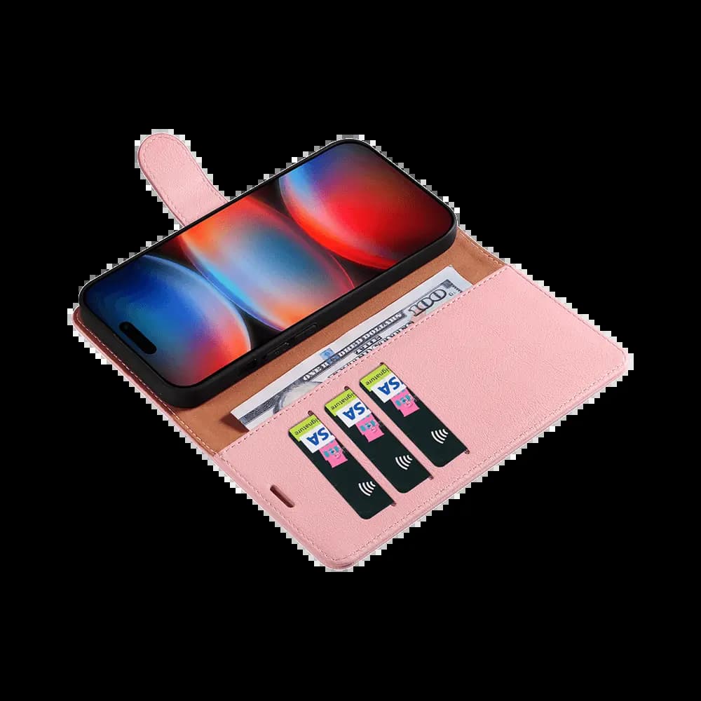 Housse folio anti-RFID iPhone 17 Pro Max – PROTECT IP011 Rose - Vue 9