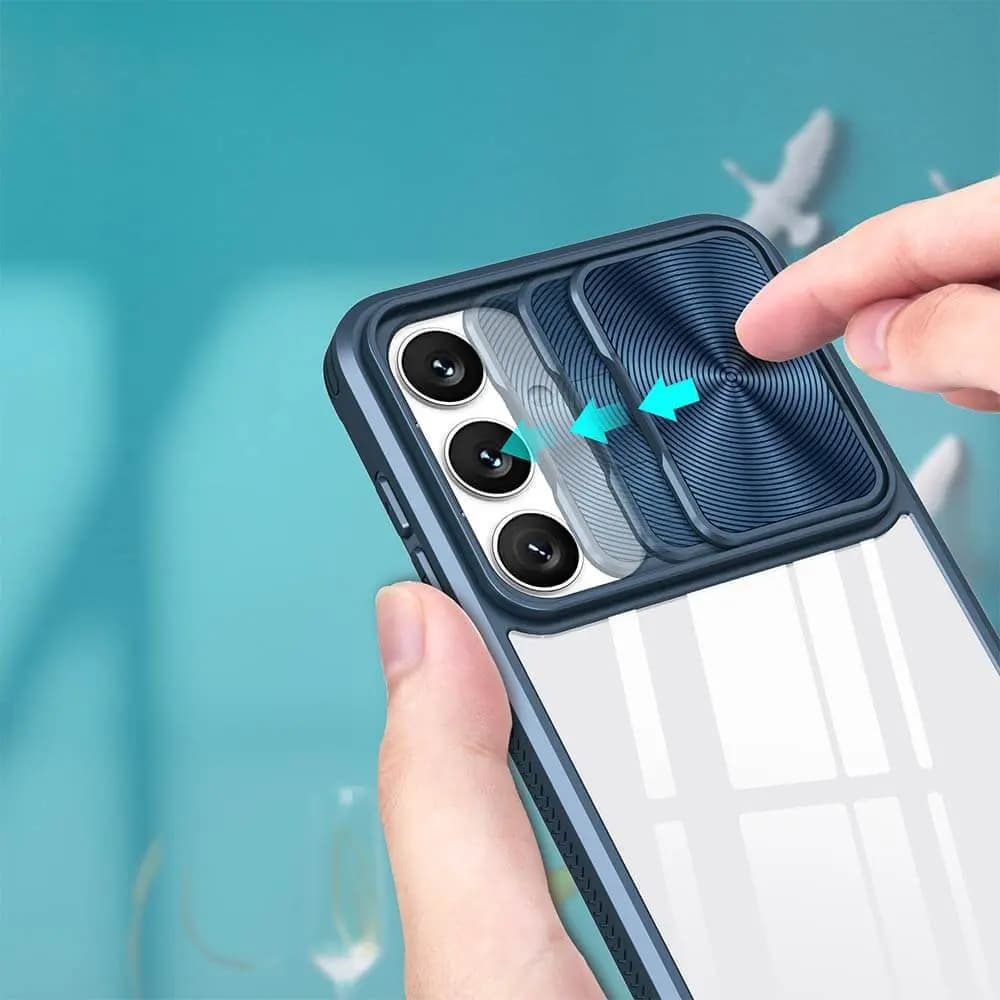 Coque avec cache caméra – Samsung Galaxy S25 – PROTECT IE027 Bleu Marine - Vue 12