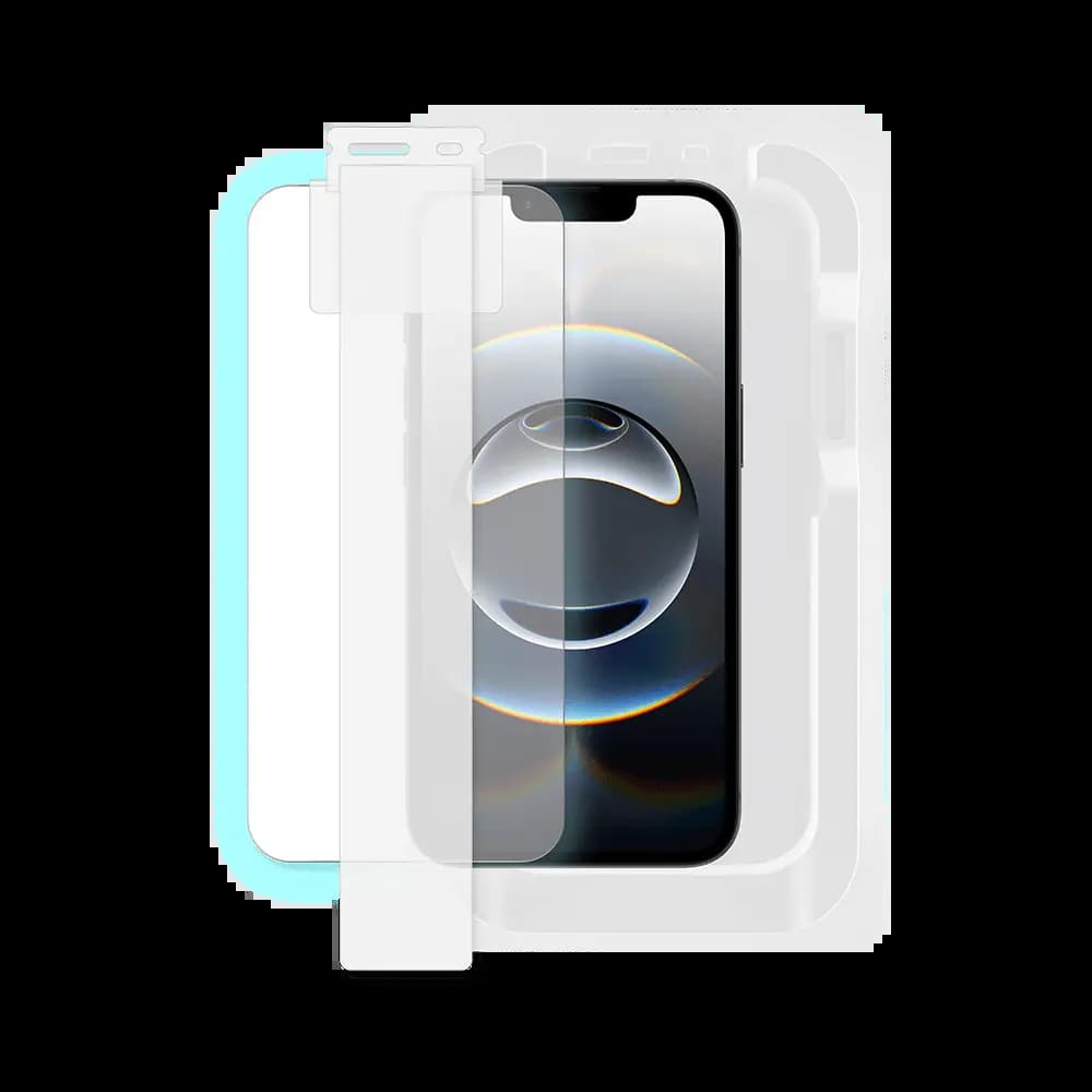 Verre trempé (x2) iPhone 13 / 13 Pro / 14 / 16e / 17e applicateur installation facile - PROTECT - Vue 5