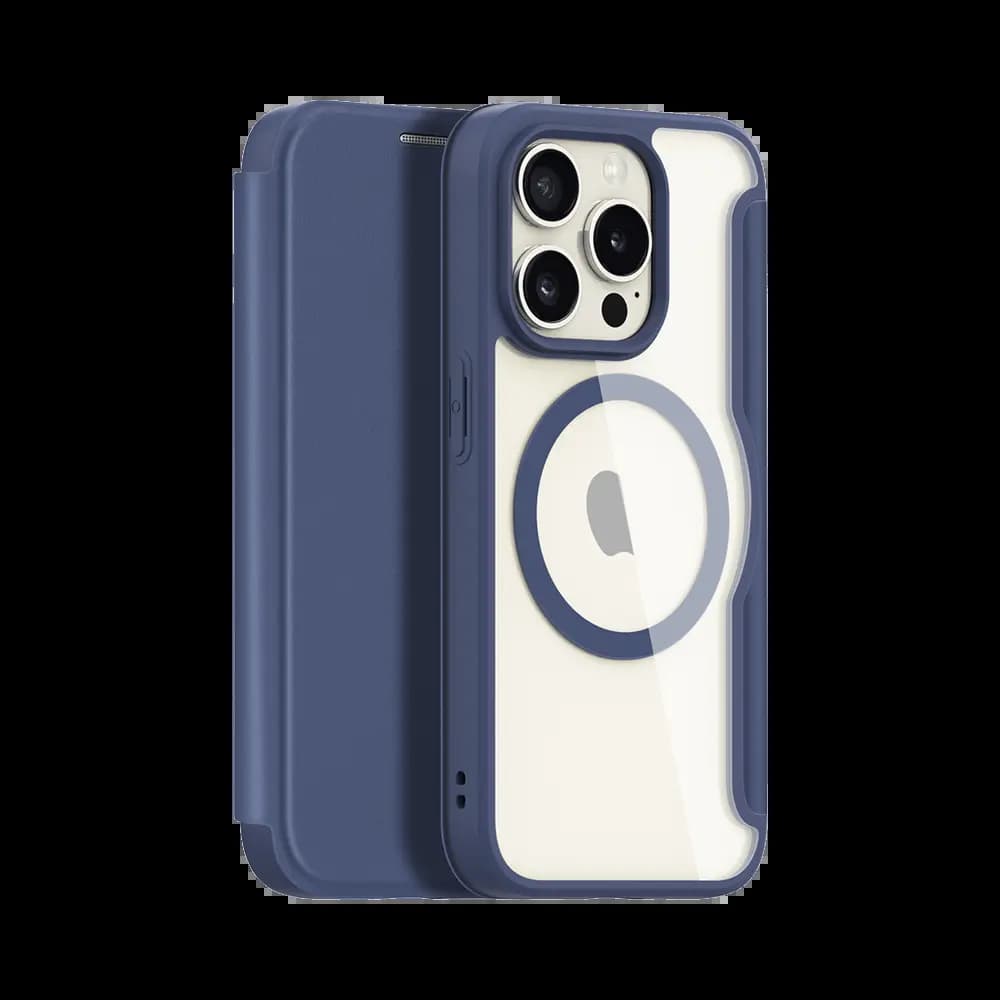 Housse folio MagSafe iPhone 15 Pro – Dux Ducis Skin X Pro Bleu - Vue 4