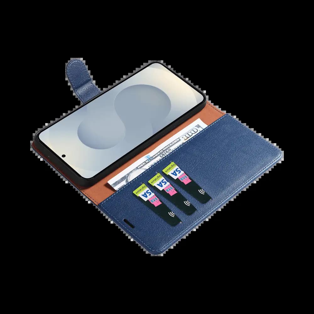 Housse folio anti-RFID Samsung Galaxy S25+ – PROTECT IP011 Bleu Marine - Vue 7