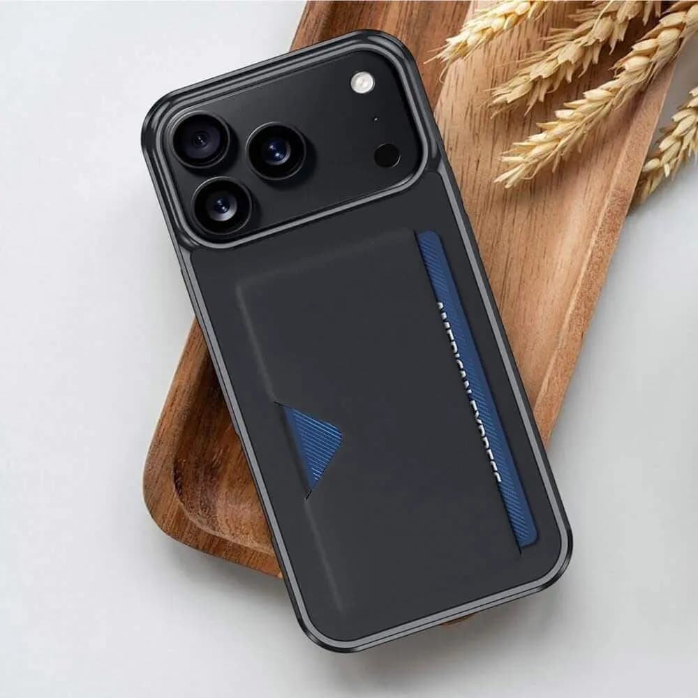  Coque de protection antichoc iPhone 17 Pro Max avec porte-carte intégré - Dux Ducis Pocard Noir - Vue 32