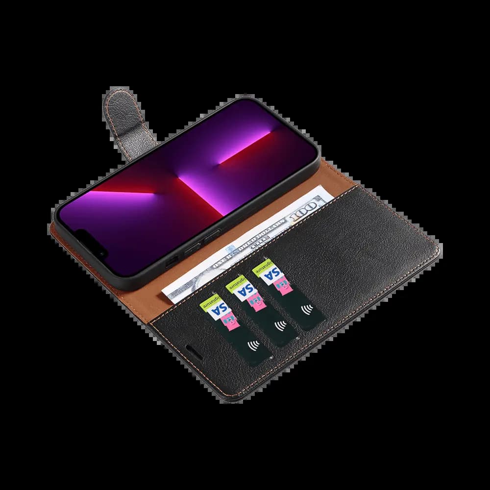 Housse folio anti-RFID iPhone 12 Pro Max – PROTECT IP011 Noir - Vue 7