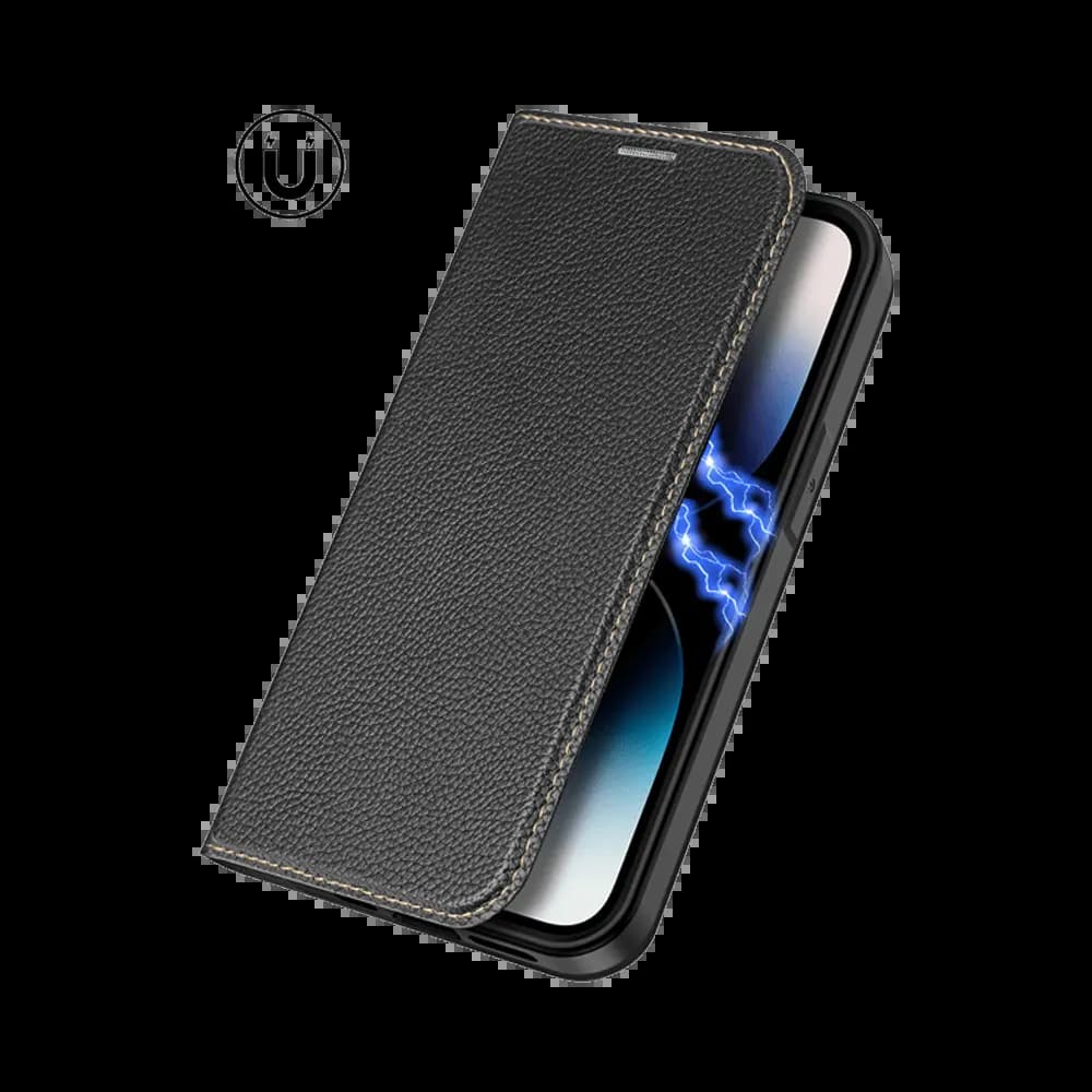 Housse folio iPhone 14 Pro avec porte-cartes + support – Dux Ducis Skin X2 Noir - Vue 7