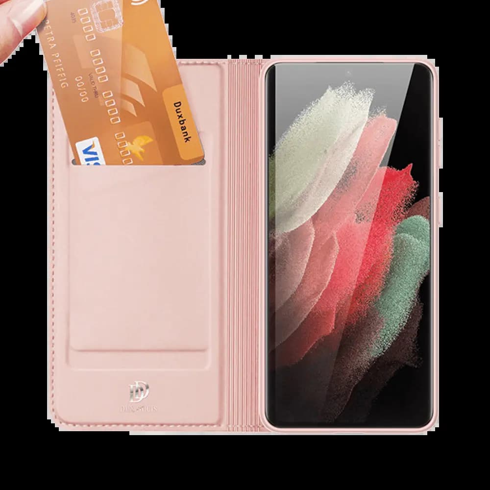 Housse folio Samsung Galaxy S21 Ultra porte-carte – Dux Ducis Skin Pro Noir - Vue 3