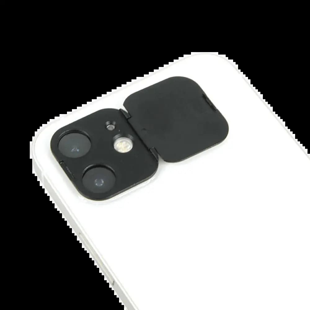 Protection Lentille avec Cache Camera iPhone 12 Mini Noir - Vue 12