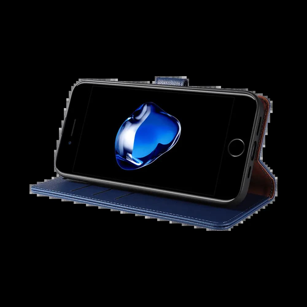 Housse folio anti-RFID iPhone 7 / 8 / SE – PROTECT IP011 Bleu Marine - Vue 4