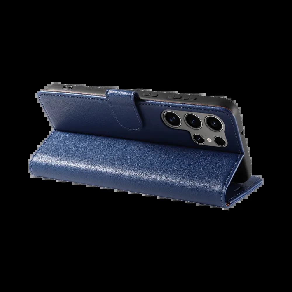 Housse folio anti-RFID Samsung Galaxy S25 Ultra – PROTECT IP011 Bleu Marine - Vue 4