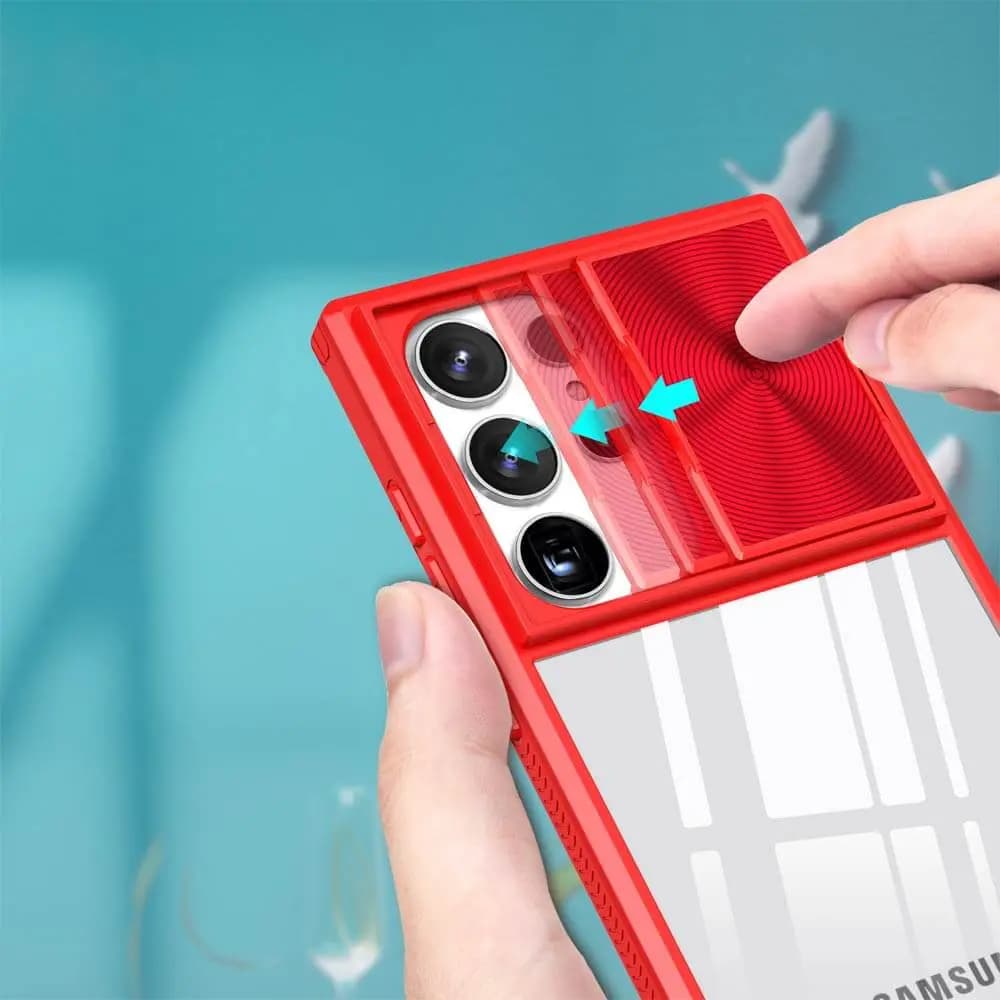 Coque avec cache caméra – Samsung Galaxy S25 Ultra – PROTECT IE027 Rouge  - Vue 18