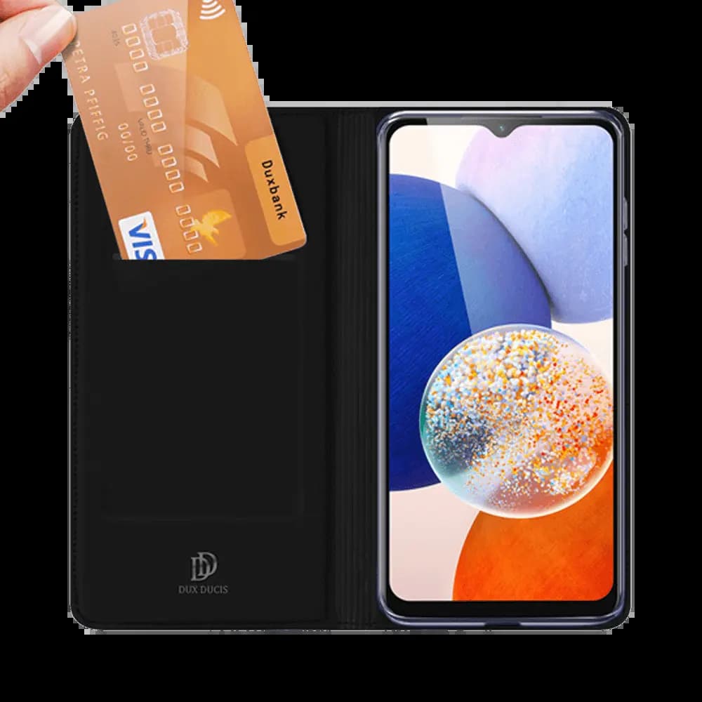 Housse folio Samsung Galaxy A14 5G avec porte-cartes + support – Dux Ducis Skin X2 Noir - Vue 3