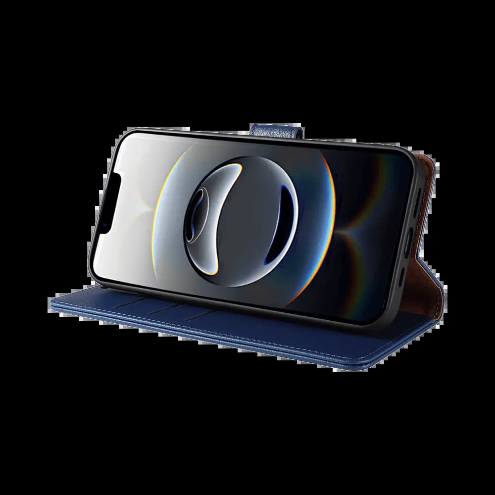 Housse folio anti-RFID iPhone 16e – PROTECT IP011 Bleu Marine - Vue 13