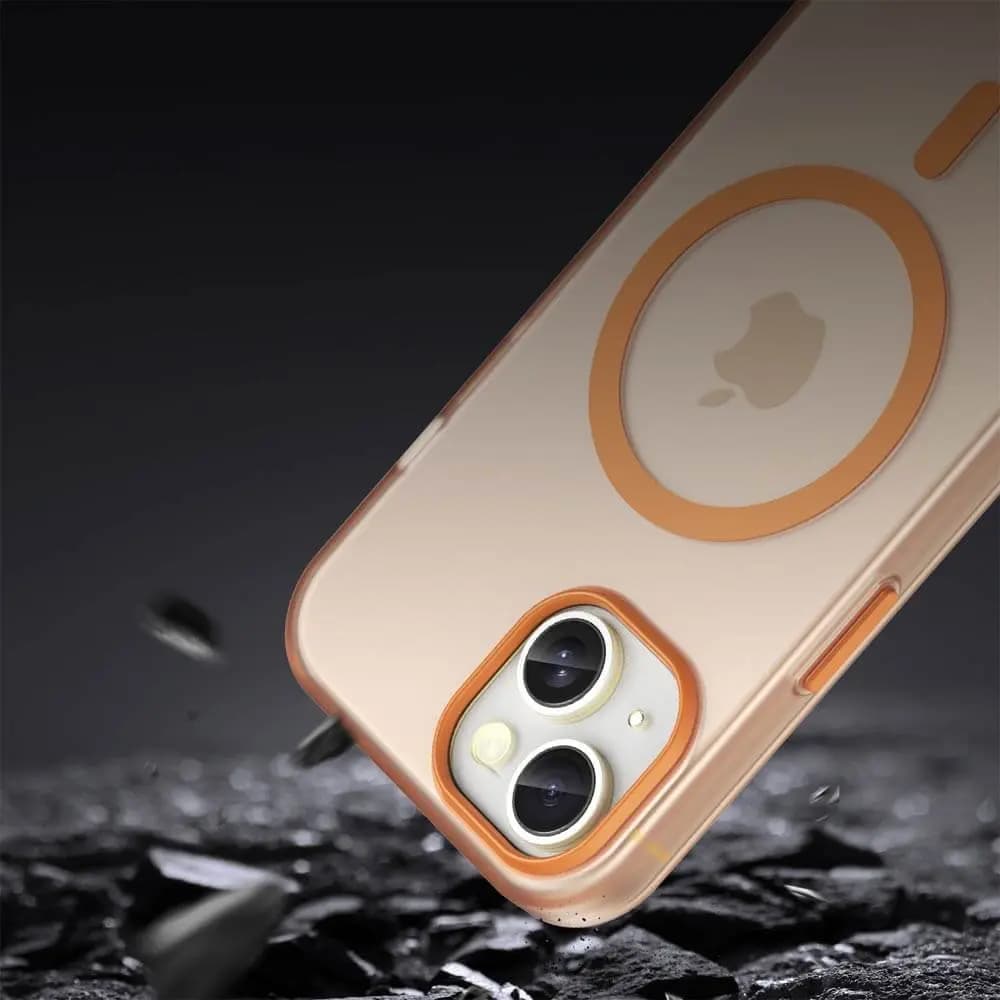 Coque MagSafe bi-matière – iPhone 15 – PROTECT MF-006 Orange - Vue 24