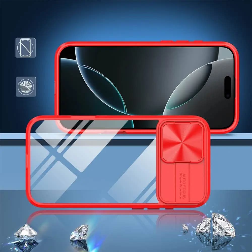 Coque avec cache caméra – iPhone 16 Pro Max – PROTECT IE027 Rouge  - Vue 3