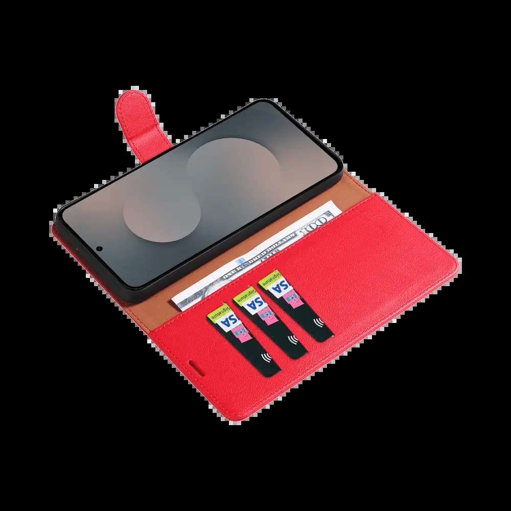 Housse folio anti-RFID Samsung Galaxy S25 FE – PROTECT IP011 Rouge - Vue 9