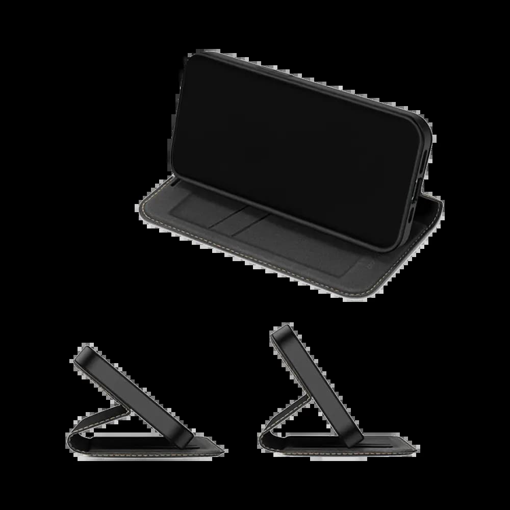 Housse folio iPhone 14 Pro avec porte-cartes + support – Dux Ducis Skin X2 Noir - Vue 4