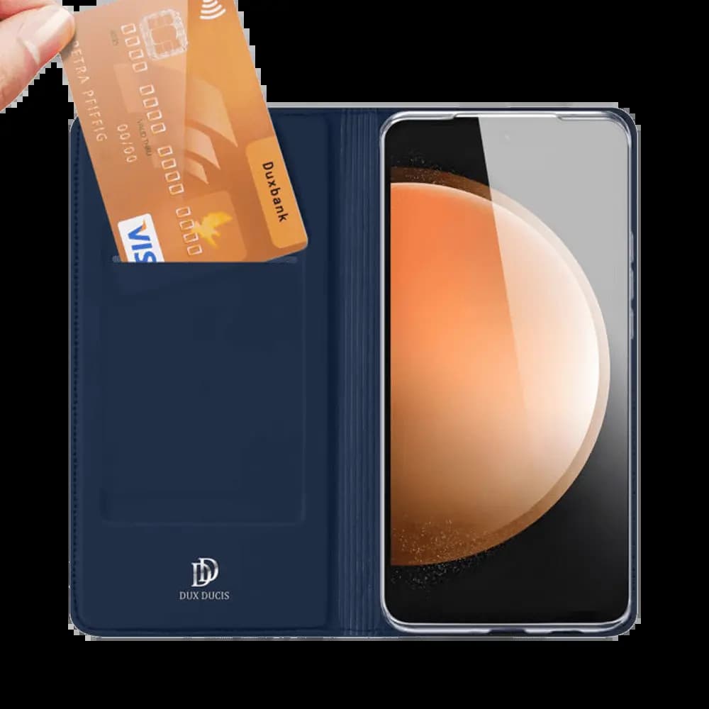Housse folio Samsung Galaxy S25 FE porte-carte – Dux Ducis Skin Pro Bleu - Vue 4