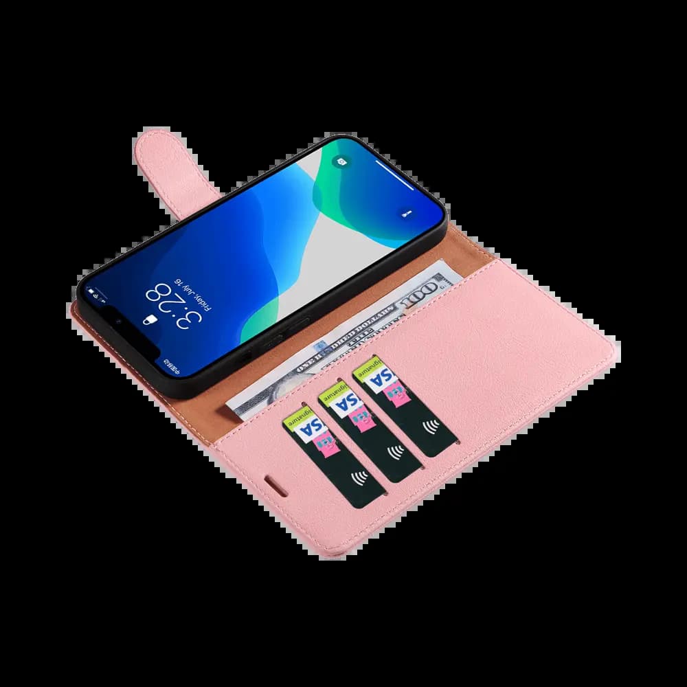 Housse folio anti-RFID iPhone 13 – PROTECT IP011 Rose - Vue 7