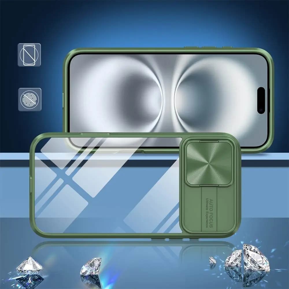 Coque avec cache caméra – iPhone 16 – PROTECT IE027 Vert Foncé - Vue 3