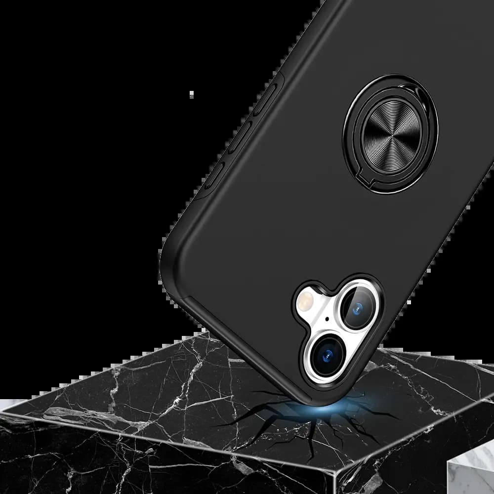 Coque de protection iPhone 16 Plus avec anneau rotatif – PROTECT IE013 Noir - Vue 9