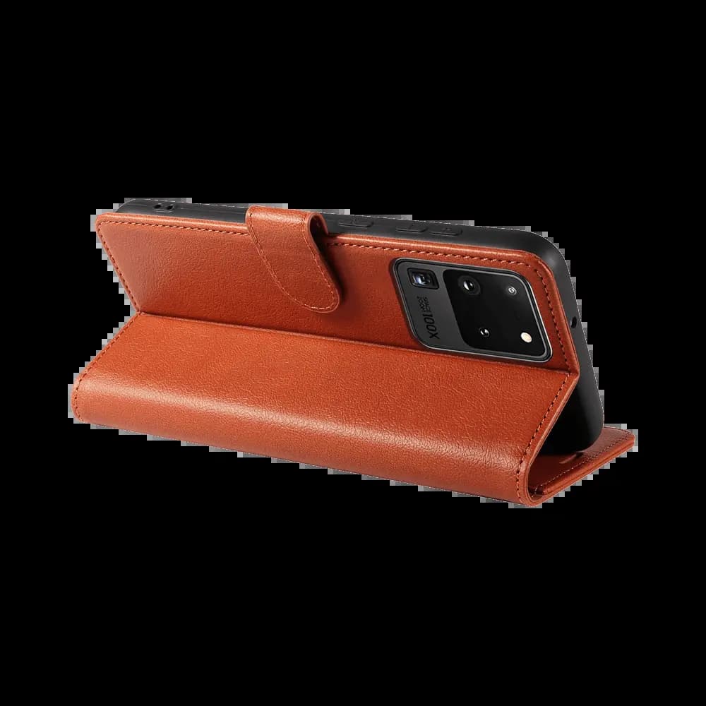 Housse folio anti-RFID Samsung Galaxy S20 Ultra – PROTECT IP011 Marron - Vue 4