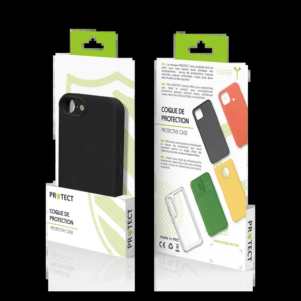 Coque MagSafe iPhone 16e / iPhone 17e antichoc et intérieur flanelle - PROTECT IZ001 Noir - Vue 24